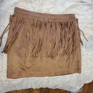 suede skirt with fringe